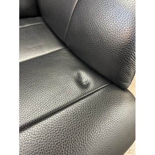 3166 - Kuka Karma Black Leather Manual Reclining Swivel Chair With Foot Rest, Original RRP £583.33 + Vat (4... 