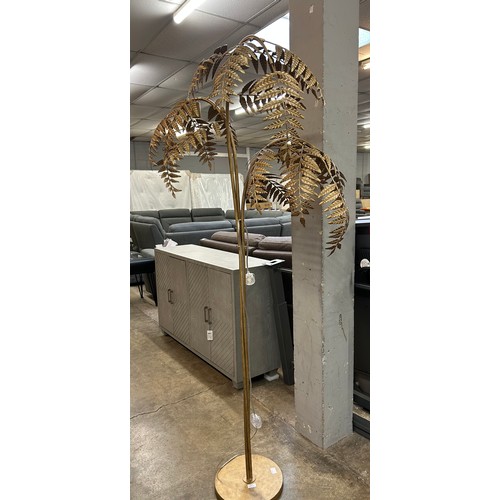 3192 - A gold floor standing palm tree lamp