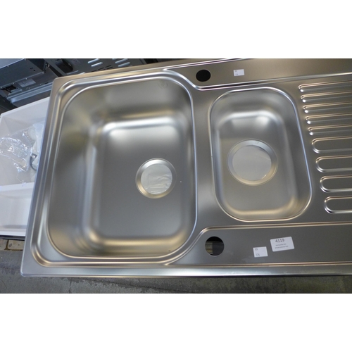 4119 - Blanco 1.5 Bowl Stainless Steel Sink, original RRP £132.5 + Vat  *This lot is subject to Vat