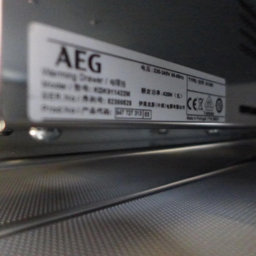 4125 - AEG Stainless Steel with Black Glass Warming Drawer ,original RRP £399.17 + Vat  *This lot is subjec... 