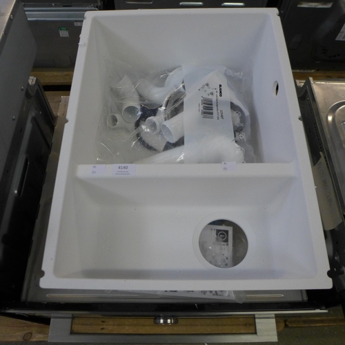 4140 - Samos 1.5 Bowl Composite RH U/mount White Sink, original RRP £415.84 + Vat  *This lot is subject to ... 