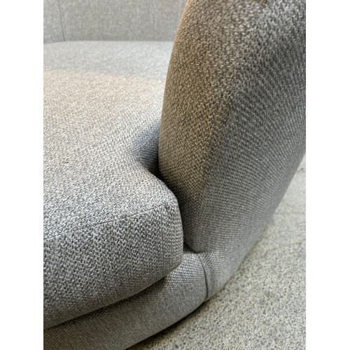 3201 - A grey hopsack swivel love seat (no back cushion)