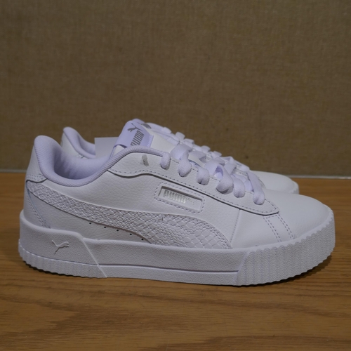 6126 - A pair of Puma C Crew Snake White trainers with box, Size UK4 (345-694) *This lot is subject to Vat