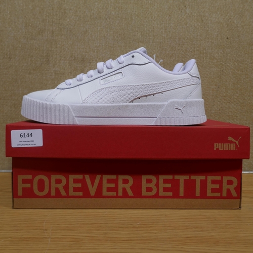 6144 - A pair of Puma C Crew Snake White trainers with box, Size UK6 (345-707) *This lot is subject to Vat