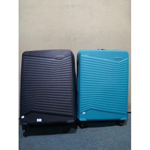 6158 - Two American Tourister Jet Driver Large luggage cases - both damaged (345-103,380) *This lot is subj... 