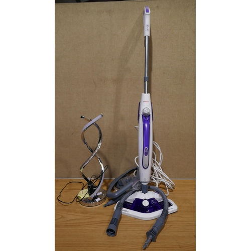 6170 - Polti Vaporetto Sv440 Steam Cleaner and an Artika Led Swirl Chrome Table Lamp (345-631,656) *This lo... 