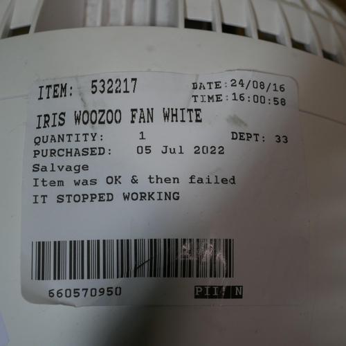 6189 - Meaco Air Circulator and a Iris Woozoo White Fan (345-632,671) *This lot is subject to Vat