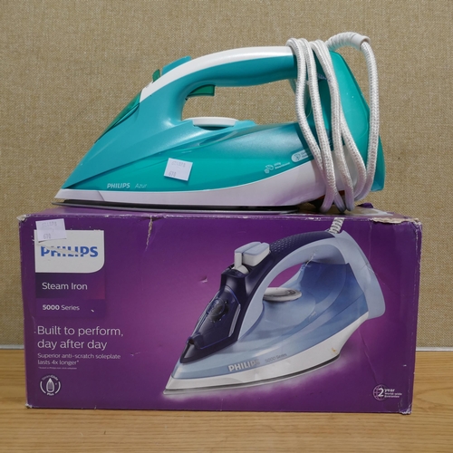 6190 - Sanderson 300Tc Single Fitted Sheet and a Philips Steam Iron  (345-661,670) *This lot is subject to ... 