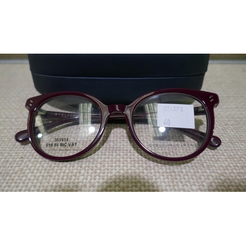 6114 - Stella McCartney Burgundy Plastic Glasses (345-60) *This lot is subject to Vat