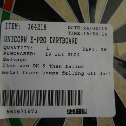 6204 - Unicorn E-Pro Dartboard  (345-653) *This lot is subject to Vat