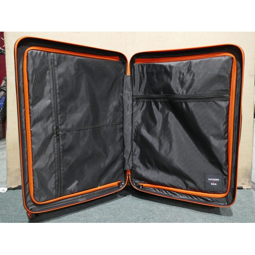 6219 - Superdry Luggage Black 3 piece set - one missing wheel, Original RRP £149.99 + Vat  (345-664) *This ... 