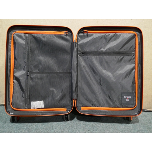 6219 - Superdry Luggage Black 3 piece set - one missing wheel, Original RRP £149.99 + Vat  (345-664) *This ... 