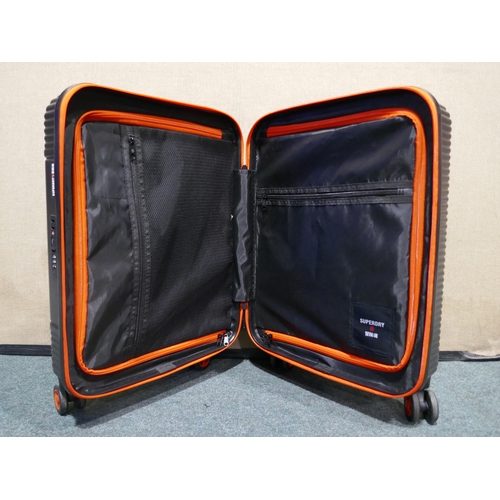 6219 - Superdry Luggage Black 3 piece set - one missing wheel, Original RRP £149.99 + Vat  (345-664) *This ... 