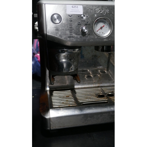 6251 - Sage Barista Impress Express Coffee Machine - model no - Ses876Bss4Guk1, Original RRP £539.99 + Vat ... 