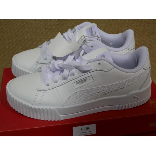 6266 - A pair of Puma C Crew Snake White trainers with box, Size UK4.5 (345-718) *This lot is subject to Va... 