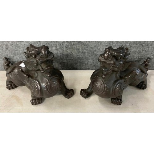 324 - A pair of Chinese bronze dogs of fo