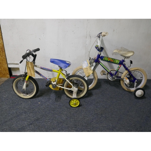 8027 - A Universal Cycles Panther small childs BMX bike with stabilisers and a Townsend Skipper small child... 