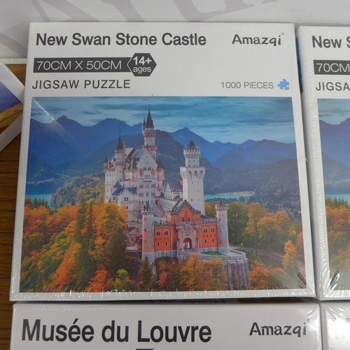 5252 - 6 assorted 1000 piece jigsaw puzzles, sealed