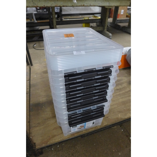 5258 - Nine 14 litre storage containers and lids