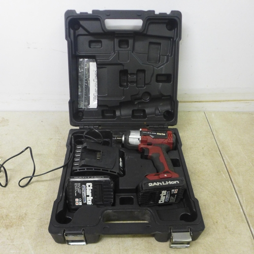 5009 - 3 cased tools - a Clarke CIR18LIC 2AH cordless impact driver with two batteries and charger, a Dreme... 