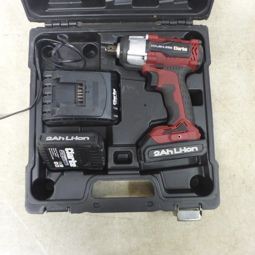 5009 - 3 cased tools - a Clarke CIR18LIC 2AH cordless impact driver with two batteries and charger, a Dreme... 