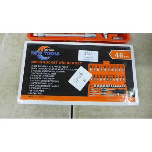 5028 - A 46 piece socket set, unused