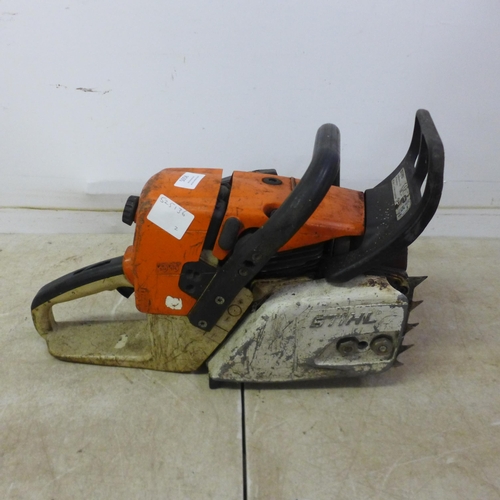 5058 - A Stihl MS361 petrol chainsaw body, no bar or chain