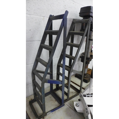 5063 - A Rapid Lift Dual pump Low entry trolley jack and 2 metal car ramps