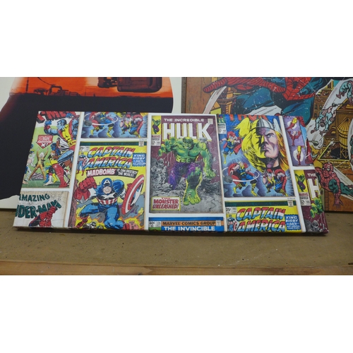 5071 - 3 canvas prints including Star Wars, The Amazing Spider-Man and other Marvel characters