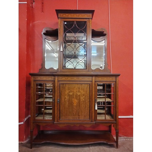 9034 - An Edward VII Sheraton Revival marquetry inlaid mahogany side cabinet