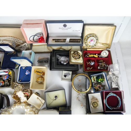 9042 - A large collection of costume jewellery, vintage pens, wristwatches etc.