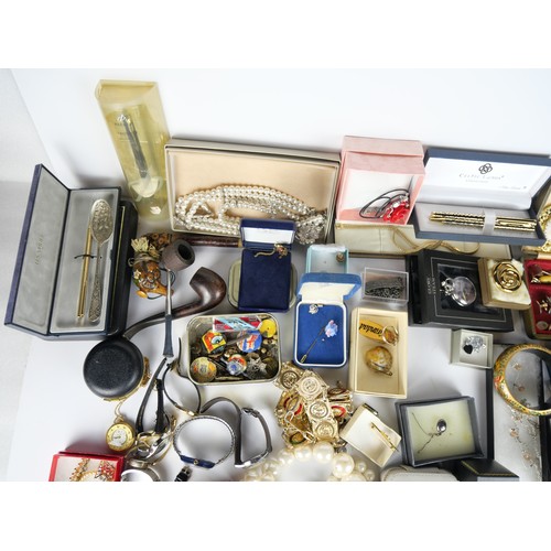 9042 - A large collection of costume jewellery, vintage pens, wristwatches etc.