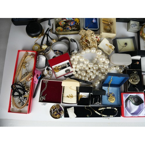 9042 - A large collection of costume jewellery, vintage pens, wristwatches etc.