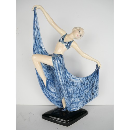 9058 - Josef Lorenzl (Austrian 1892-1950), an Art Deco porcelain dancer model 7053 for Goldscheider