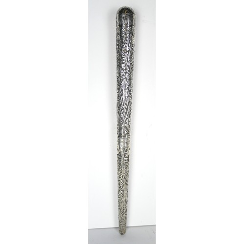 9075 - An Indian white metal parasol handle