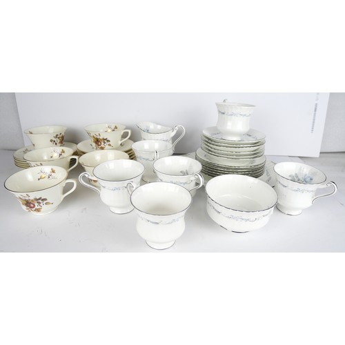 9077 - A twenty-one piece Paragon 'Morning Rose' tea set and a Royal Worcester 'Autumn Harvest' tea set