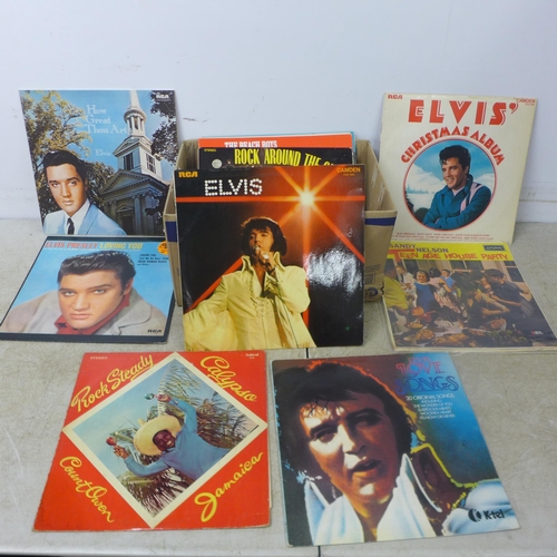 5081 - 16 LPs including Jimi Hendrix, Elvis, Beach Boys, Bill Haley, Sandy Nelson, etc.