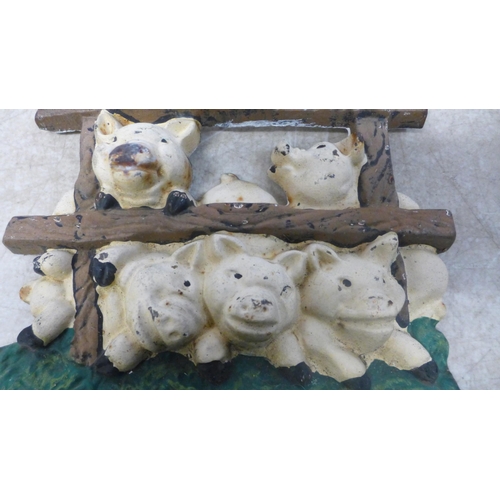 5084 - 4 door stoppers - ducks, pigs, sunflower and fruits