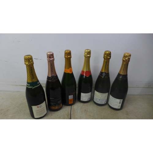 5088 - Six bottles of champagne including Lanson, Veuve Clicquot, Ayala, etc.