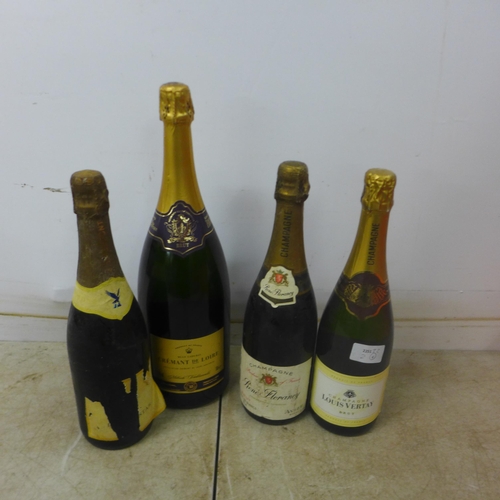 5089 - Four bottles of champagne including René Florancy, Louis Vertay, etc.