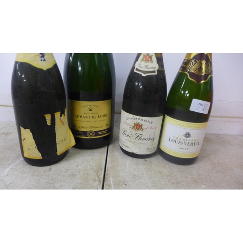 5089 - Four bottles of champagne including René Florancy, Louis Vertay, etc.