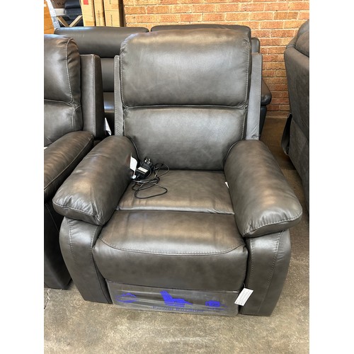 3104 - A Kuka callie electric reclining slate leather armchair, Original RRP £458.33 + Vat (4217-16) *This ... 