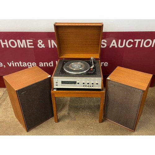 60 - A Hacker Centurion MkII High Fidelity teak record player with Garrard turntable and pair of Hacker s... 