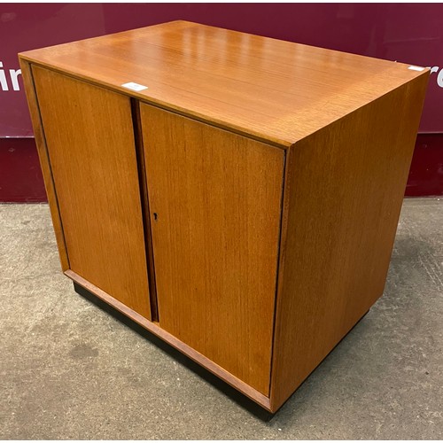 69 - A teak record cabinet