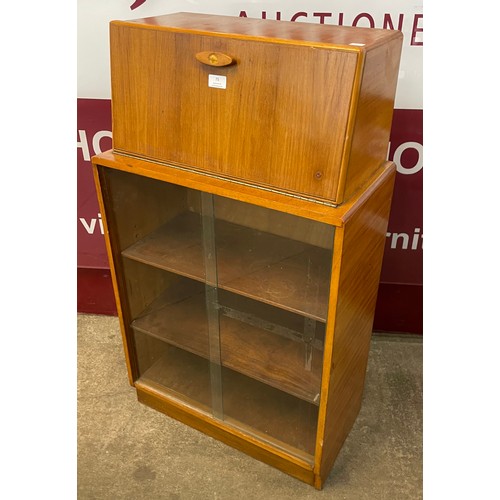 75 - A teak bureau bookcase