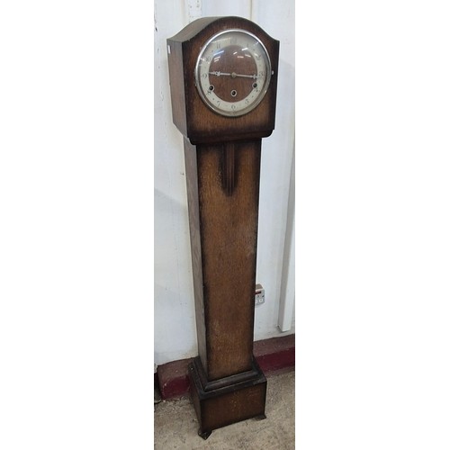 287A - An Art Deco oak dwarf longcase clock