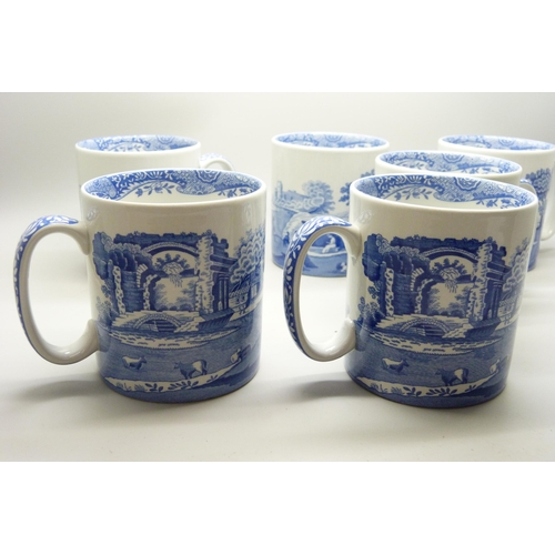 2002 - Six boxed Spode Blue Italian mugs