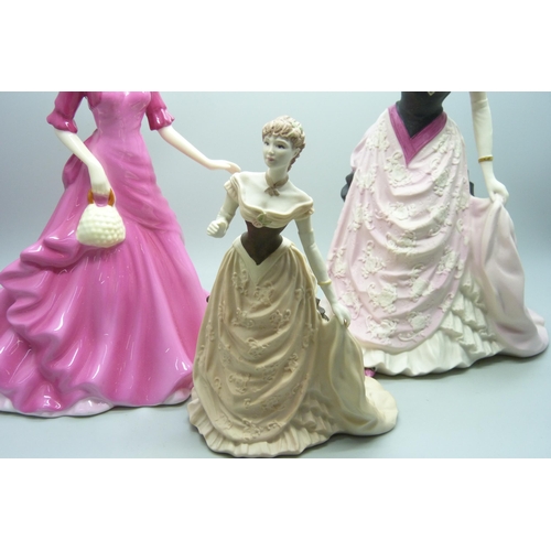 2007 - Three Coalport figures; Sentiments Loving Daughter, Age of Elegance Matinée Performance and Beau Mon... 