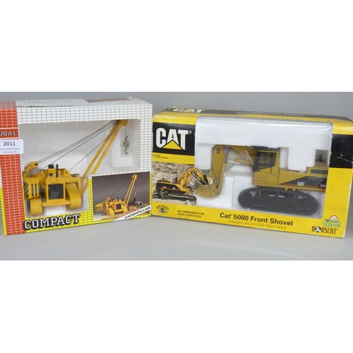 2011 - A Joal Compact Caterpillar and a Norscott Cat 5080 Front Shovel, boxed