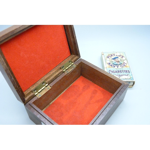 2014 - A tobacco Players Navy Cut box with mirror top and matching cigarettes cards in box